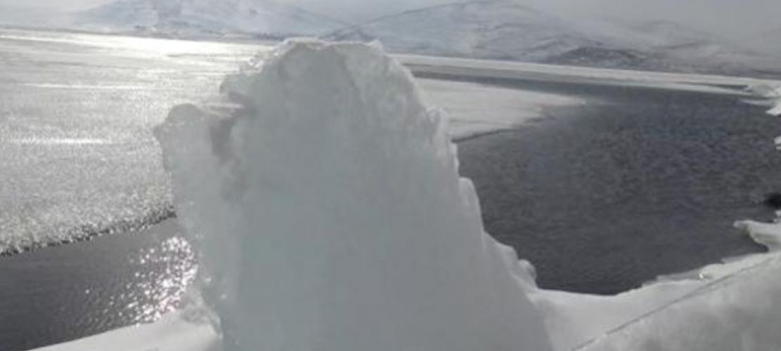 Çıldır Gölü'nde iki farklı manzara oluştu