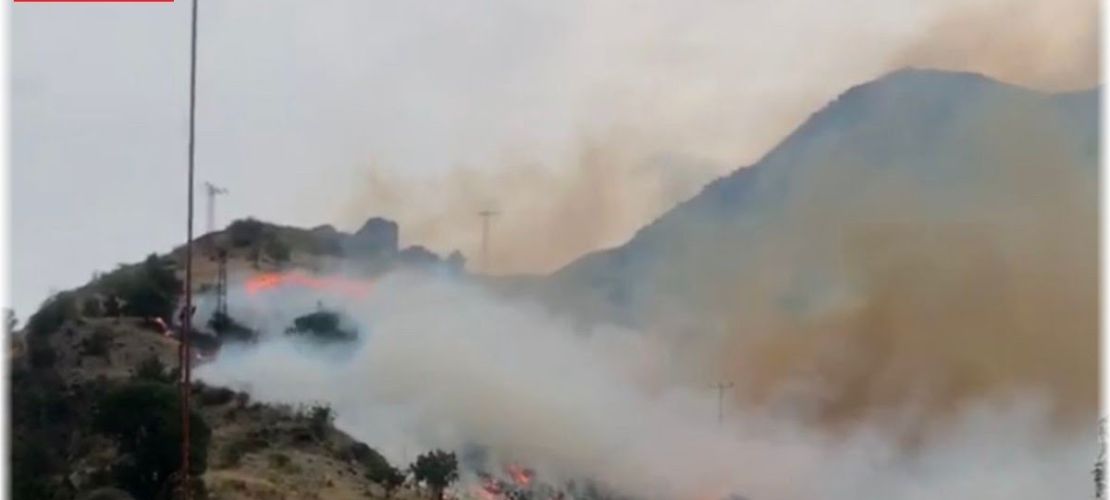 Hakkari'de çıkan yangın yerleşim yerlerine sıçradı